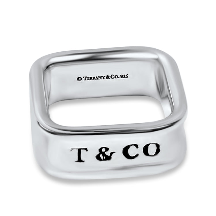 Tiffany & Co. Estate Sterling Silver Wide Square Band