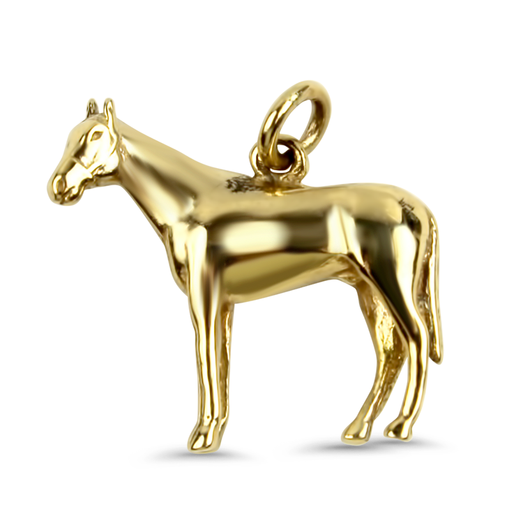 New 14k store Yellow Gold Horse Stallion Charm Pendant