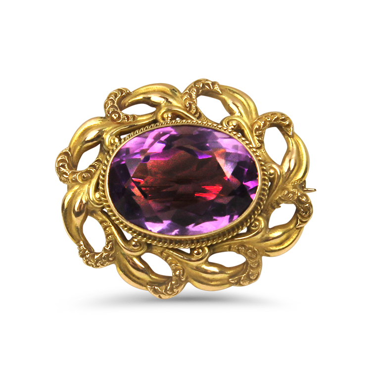 14k Amethyst outlets brooch