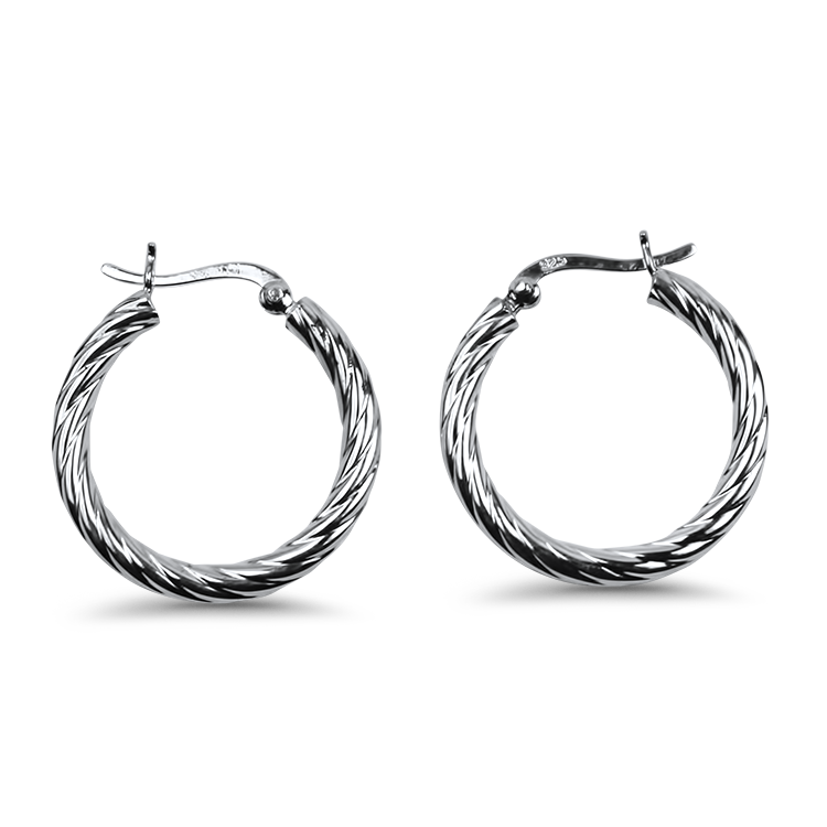 Estate Sterling Silver Twisted Hoop Earrings Springers 7067