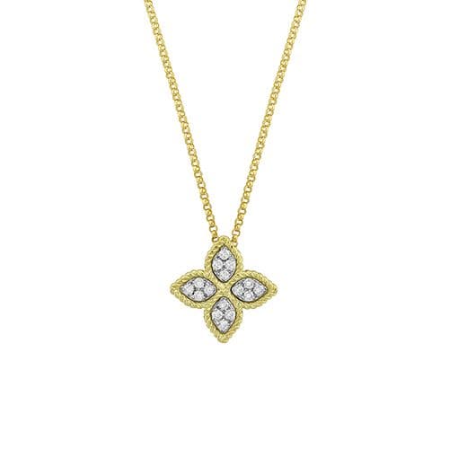 Roberto Coin Princess Flower 18K Yellow Gold Medium Diamond