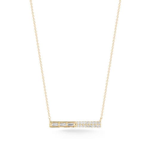 Pave Diamond Oversized Clasp Pendant Necklace Yellow Gold