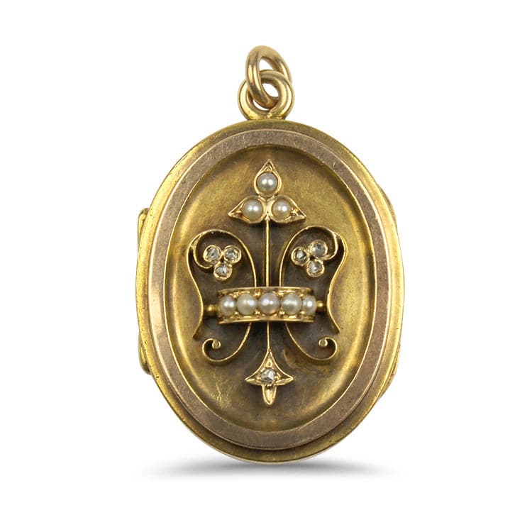 Victorian Monogram Locket Necklace