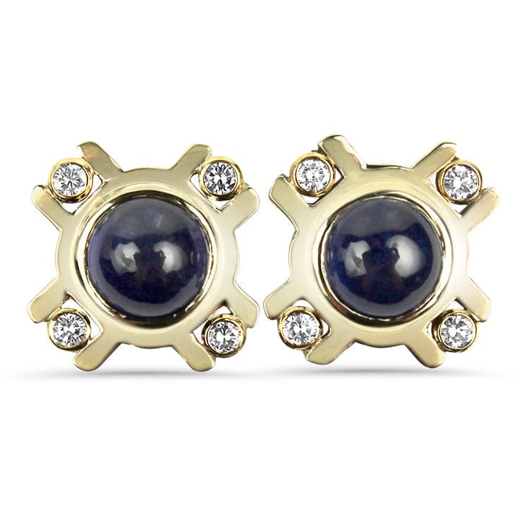 Cabochon deals sapphire earrings