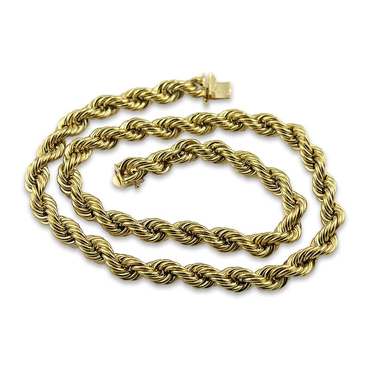 Estate Gold Rope Chain 19 Necklace