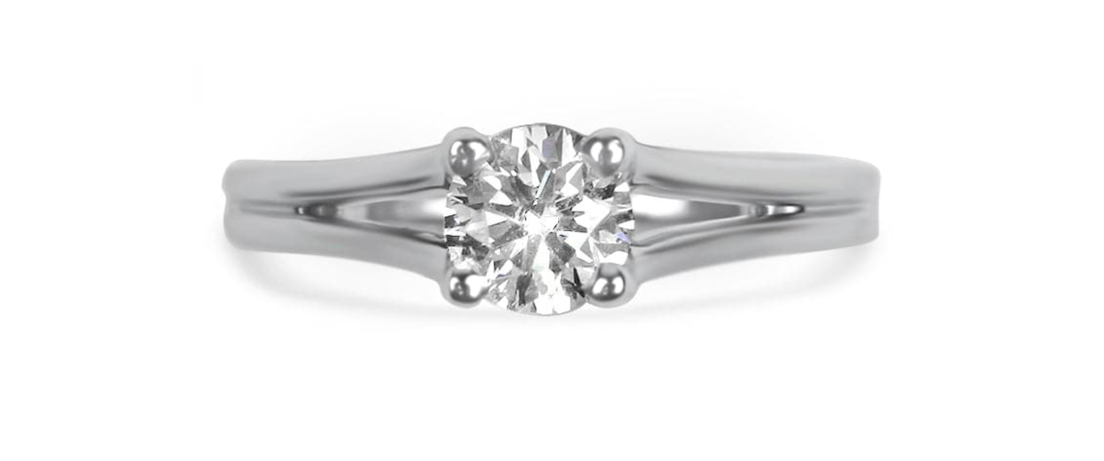 Round Engagement Ring with Split Shank