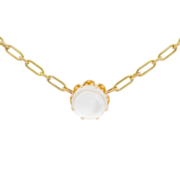 1870 Collection Necklaces and Pendants 1870 Collection 14k and 18k Yellow Gold Moonstone Pendant Necklace