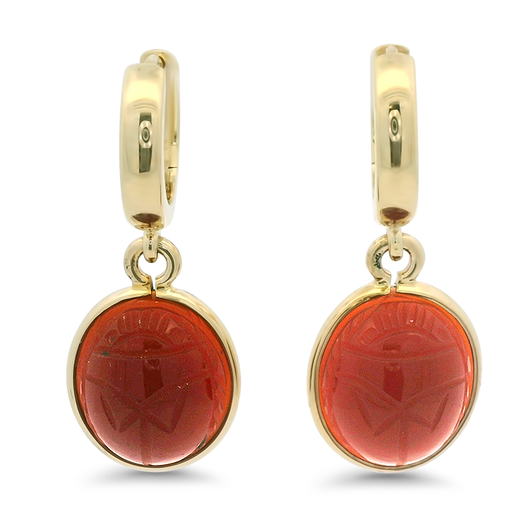 1870 Collection Earrings 1870 Collection 14k Yellow Gold Scarab Drop Earrings