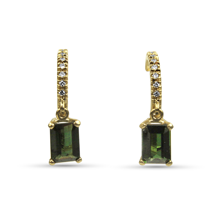 Green tourmaline deals earrings gold