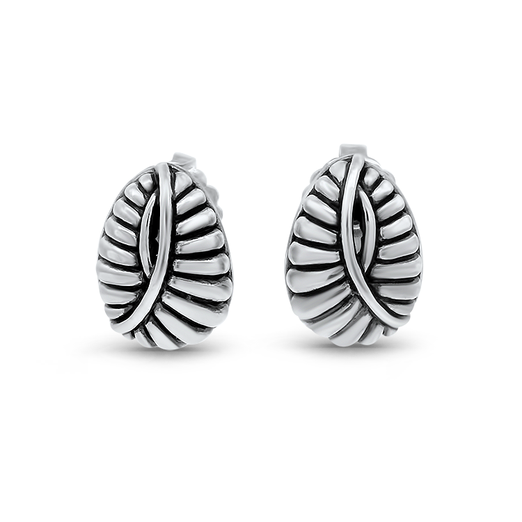 1870 Collection Earring Estate Sterling Silver Lagos Leaf Stud Earrings