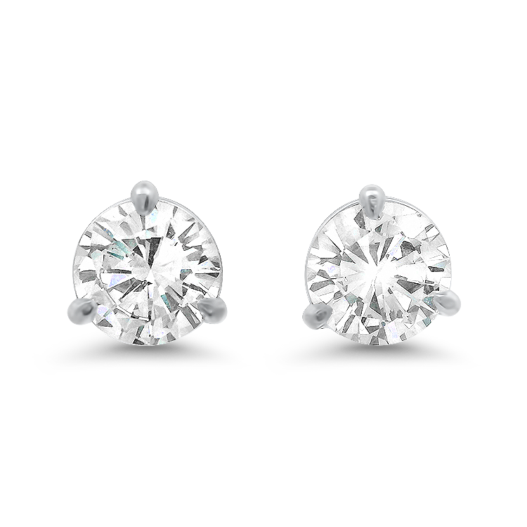 1870 Collection Earring Reclaimed 14k White Gold Martini Diamond Studs - 2.02cts