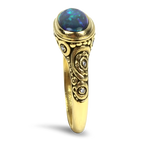 Alex Sepkus Ring 18k Yellow Gold Alex Sepkus Black Opal and Diamond "Parts" Collection Ring