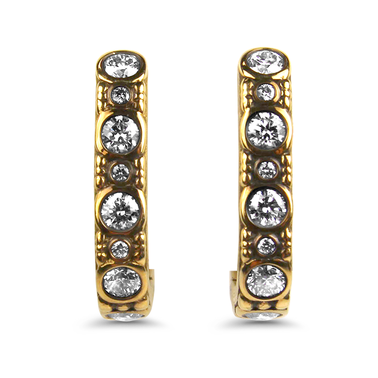 Alex Sepkus Earrings Alex Sepkus 18k Yellow Gold Diamond Hoop Earrings