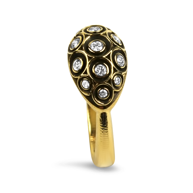 Alex Sepkus Ring Alex Sepkus Lunar 18K Yellow Gold Dome Diamond Ring 6.25