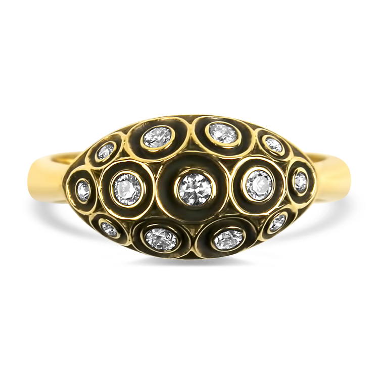 Alex Sepkus Ring Alex Sepkus Lunar 18K Yellow Gold Dome Diamond Ring 6.25