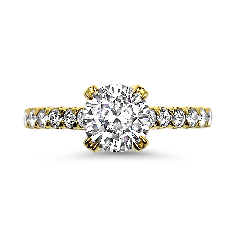 Christopher Designs Bridal Engagement Ring 18k Yellow Gold Christopher Designs Round Engagement Ring Style Mounting 6.5