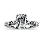 Christopher Designs Bridal Engagement Ring Christopher Designs 14k White Gold Crisscut L'Amour Oval Diamond Solitaire Engagement Ring 6.5