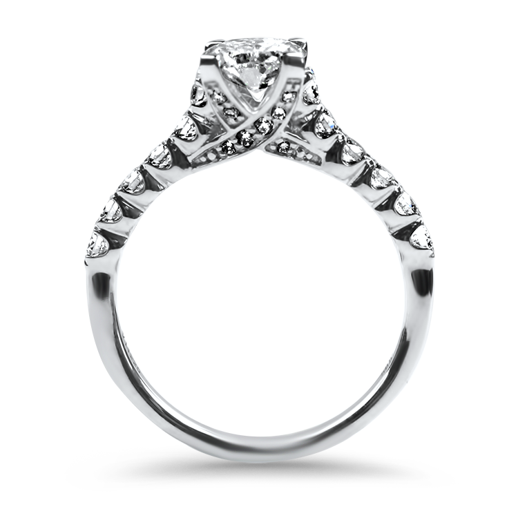 Christopher Designs Bridal Engagement Ring Christopher Designs 14k White Gold Crisscut L'Amour Oval Diamond Solitaire Engagement Ring 6.5