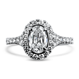 Christopher Designs Bridal Engagement Ring Christopher Designs 14k White Gold L'Amour Crisscut Oval Diamond Halo Engagement Ring 6.25