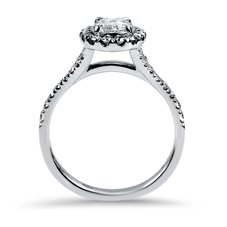 Christopher Designs Bridal Engagement Ring Christopher Designs 14k White Gold L'Amour Crisscut Oval Diamond Halo Engagement Ring 6.25