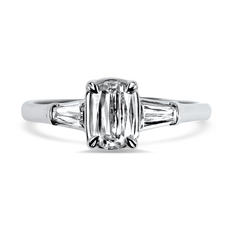 Christopher Designs Bridal Engagement Ring Christopher Designs 18k White Gold L'Amour Crisscut Three-Stone Engagement Ring 6.75