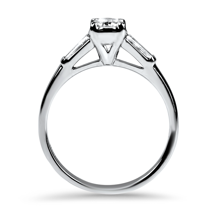 Christopher Designs Bridal Engagement Ring Christopher Designs 18k White Gold L'Amour Crisscut Three-Stone Engagement Ring 6.75