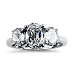 Christopher Designs Bridal Engagement Ring Christopher Designs 18k White Gold Oval Diamond Three-Stone Engagement Ring 6.25