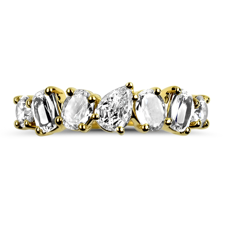 Christopher Designs Bridal Ring Christopher Designs 18k Yellow Gold Alternating Diamond Cut Band 6.5