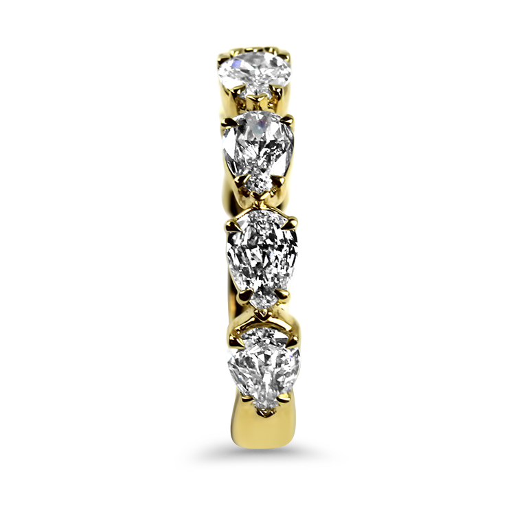 Christopher Designs Bridal Wedding Band Christopher Designs 18k Yellow Gold L'Amour Pear Cut Diamond Band 6.5