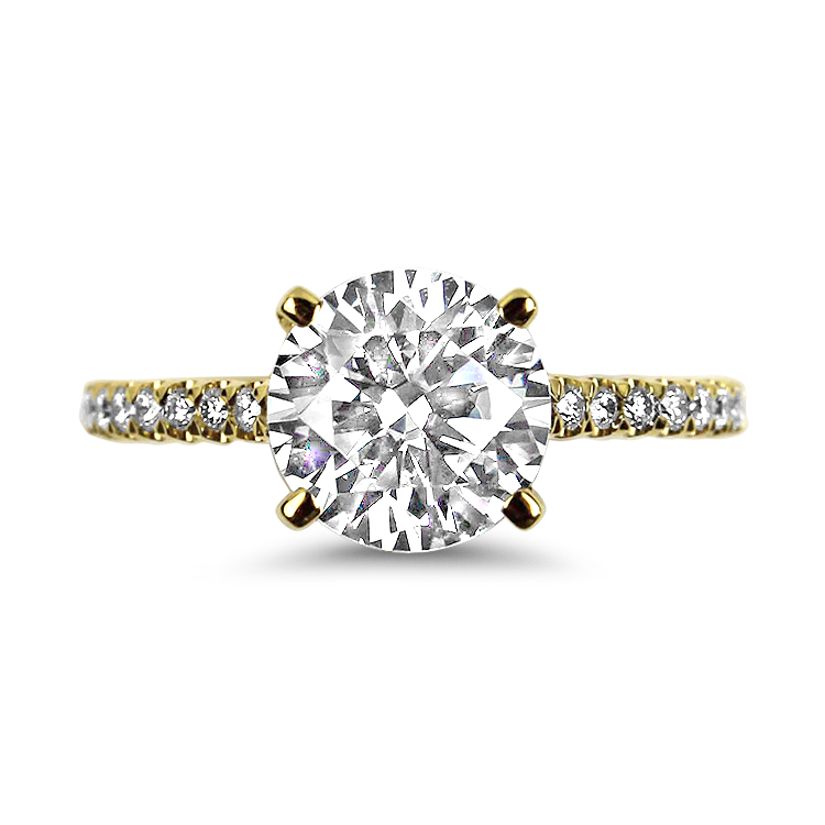 Christopher Designs Bridal Engagement Ring Christopher Designs 18k Yellow Gold Round Diamond Engagement Ring Mounting 6.5