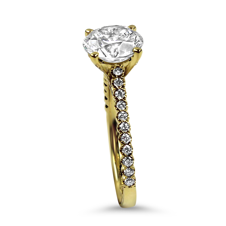 Christopher Designs Bridal Engagement Ring Christopher Designs 18k Yellow Gold Round Diamond Engagement Ring Mounting 6.5