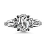 Christopher Designs Bridal Engagement Ring Christopher Designs Platinum Oval Diamond Three-Stone Engagement Ring 6.25