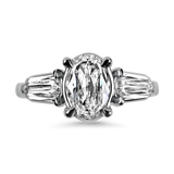 Christopher Designs Bridal Engagement Ring Christopher Designs Platinum Oval Diamond Three-Stone Engagement Ring 6.25