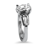 Christopher Designs Bridal Engagement Ring Christopher Designs Platinum Oval Diamond Three-Stone Engagement Ring 6.25