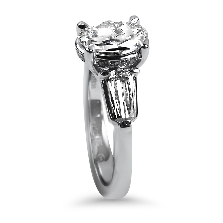 Christopher Designs Bridal Engagement Ring Christopher Designs Platinum Oval Diamond Three-Stone Engagement Ring 6.25