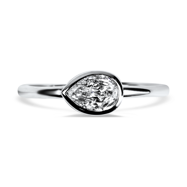 Christopher Designs Ring Christopher Designs 14k White Gold Crisscut Pear Shaped Diamond 6.25