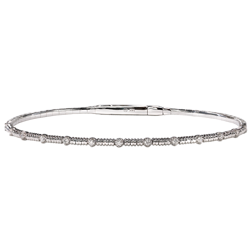 Christopher Designs Bracelet Christopher Designs 14k White Gold Diamond Flexible Bangle Bracelet