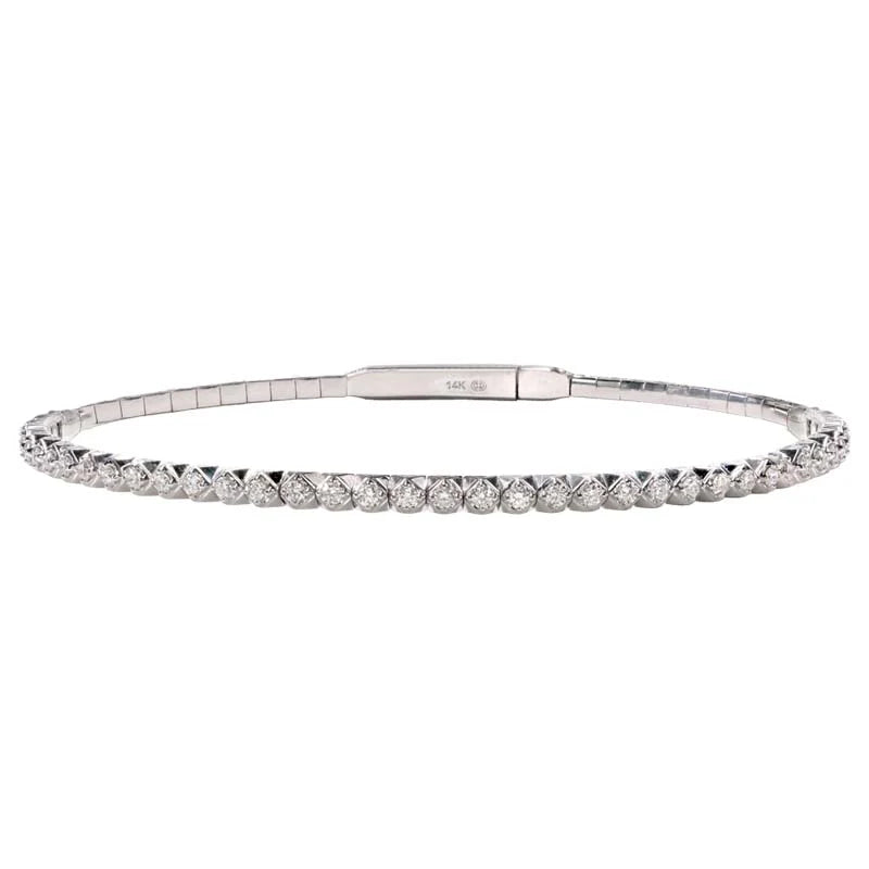 Christopher Designs Bracelet Christopher Designs 14k White Gold Flex Diamond Bangle Bracelet