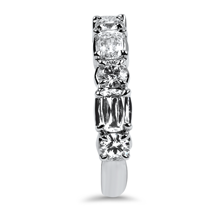 Christopher Designs Wedding Band Christopher Designs 14k White Gold L'Amour Crisscut and Round Diamond Alternating Band