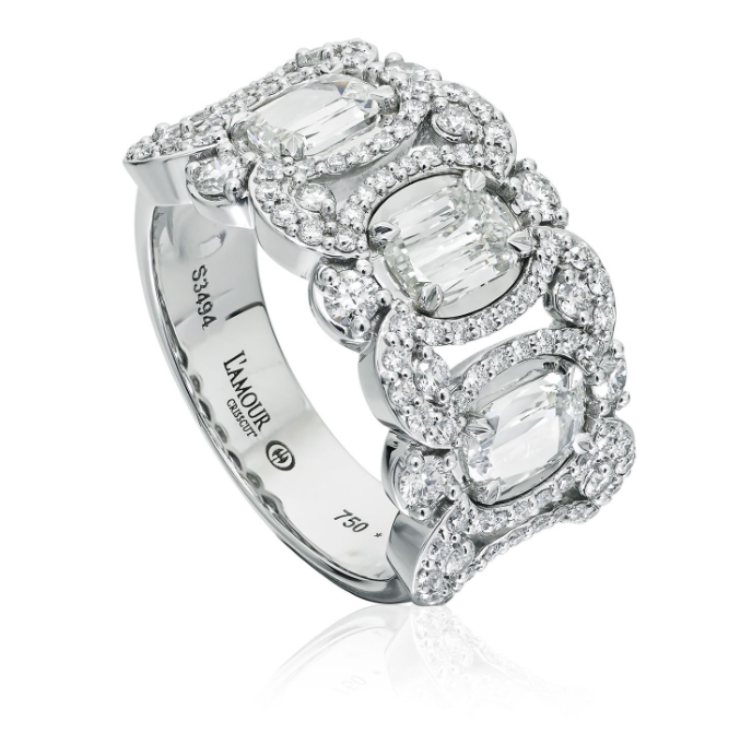 Christopher Designs Wedding Band Christopher Designs 14k White Gold L'Amour Crisscut Diamond Band