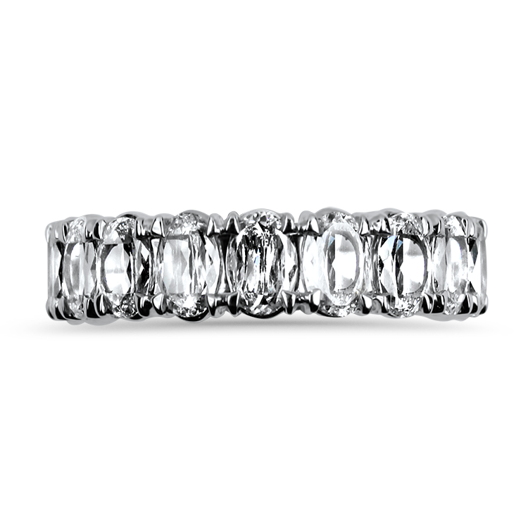 Christopher Designs Wedding Band Christopher Designs 14k White Gold L'Amour Crisscut Oval Diamond Band