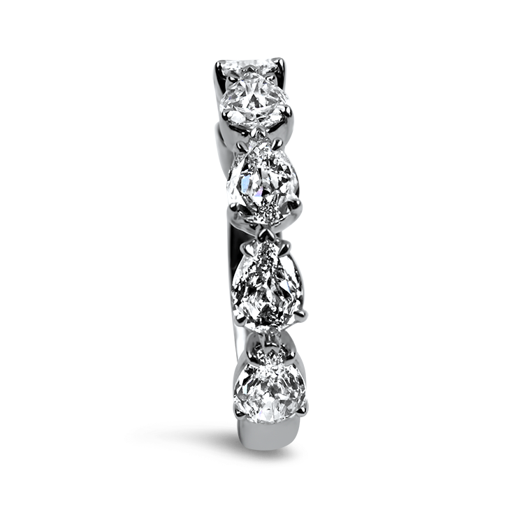 Christopher Designs Wedding Band Christopher Designs 14k White Gold L'Amour Crisscut Pear Diamond Band