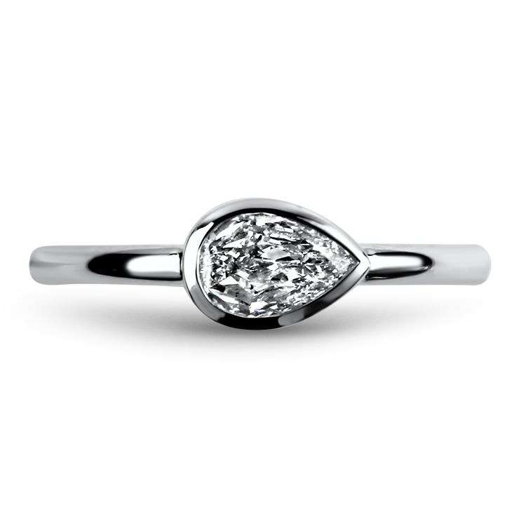 Christopher Designs Ring Christopher Designs 14k White Gold L'Amour Crisscut Pear Diamond Ring 6.5