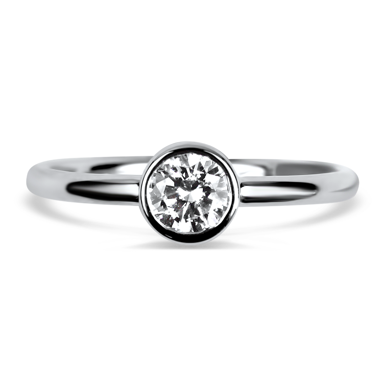 Christopher Designs Ring Christopher Designs 14k White Gold Round Diamond Ring 6.25