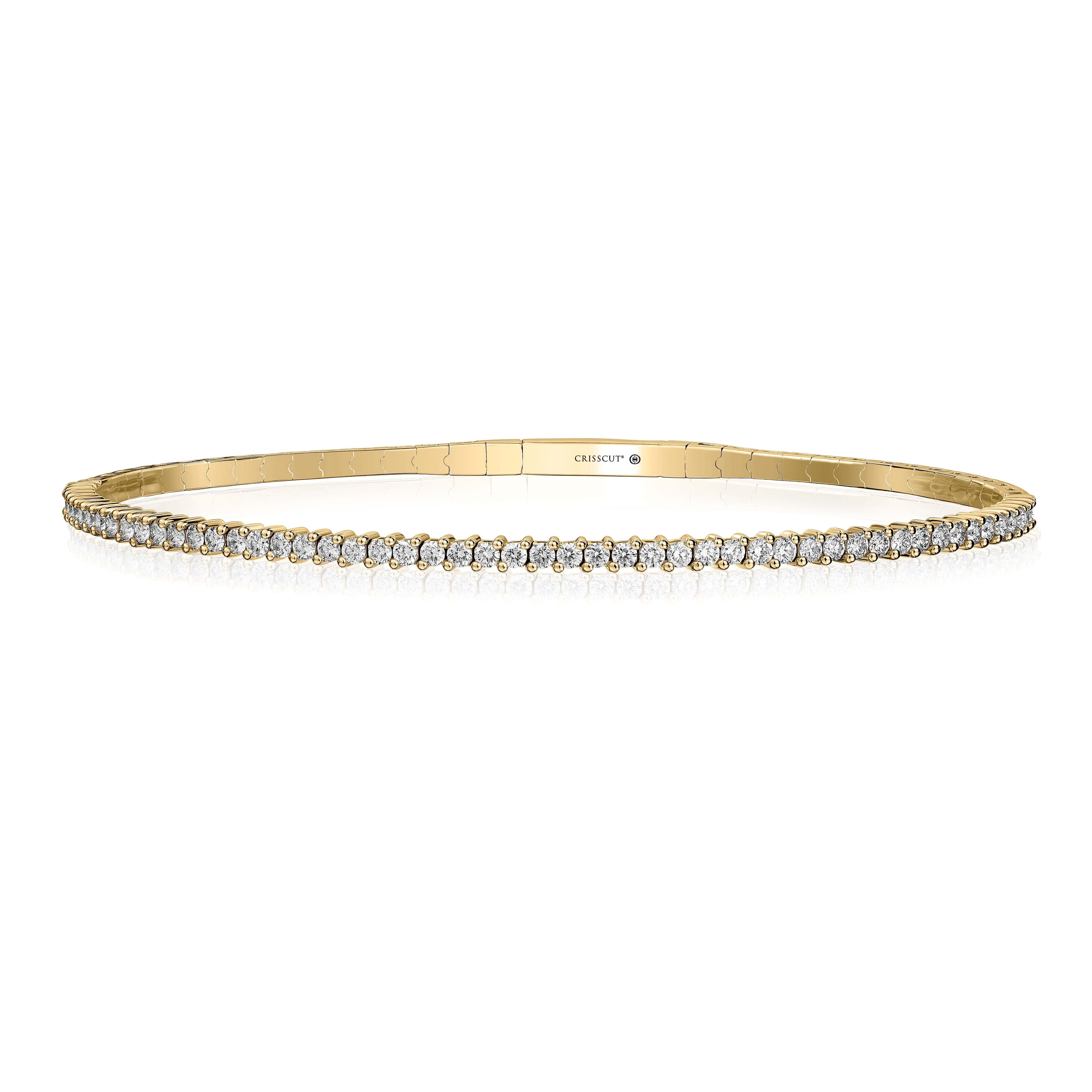 Christopher Designs Bracelet Christopher Designs 14k Yellow Gold Diamond Memory Cuff Bracelet