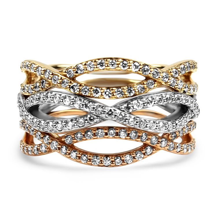 Christopher Designs Ring Christopher Designs 14k Yellow, White, and Rose Gold Diamond Ring