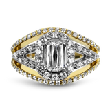 Christopher Designs Ring Christopher Designs 18k White and Yellow Gold L'amour Crisscut Diamond Ring 6.25