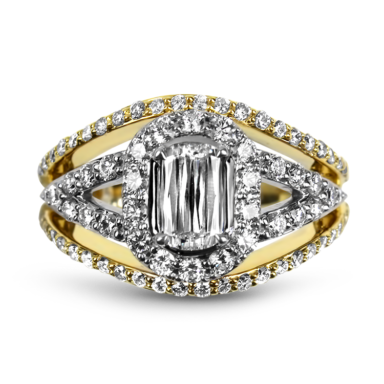 Christopher Designs Ring Christopher Designs 18k White and Yellow Gold L'amour Crisscut Diamond Ring 6.25