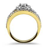 Christopher Designs Ring Christopher Designs 18k White and Yellow Gold L'amour Crisscut Diamond Ring 6.25