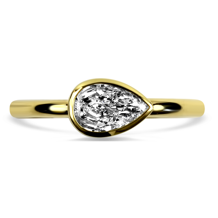 Christopher Designs Ring Christopher Designs 18k Yellow Gold Crisscut L'Amour Pear Cut Diamond Ring 6.5